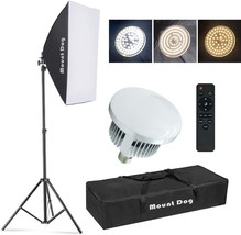 【Upgrade LED】 MOUNTDOG Softbox Lighting Kit, Photography Studio Light with - £51.35 GBP