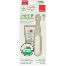 Pura Naturals Pet Puppy Dental Kit - Ultra Soft Bristle Toothbrush &amp; Organic ... - £11.63 GBP