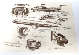 C-9B Cargo Plane Art Print Drawing McDonnell Douglas 1986 75th Anniversary - $23.70
