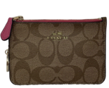 Coach Brown Logo with Pink Zip Credit Card or Change Purse - $27.54