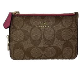 Coach Brown Logo with Pink Zip Credit Card or Change Purse - £21.94 GBP