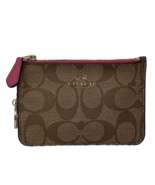 Coach Brown Logo with Pink Zip Credit Card or Change Purse - $27.54