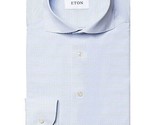 Eton Men&#39;s Slim Fit 4 Way Stretch Tick Weave Dress Shirt Light Blue-EU 3... - $129.99