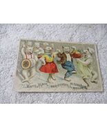 Vintage 1887 J &amp; P Coats Thread dancing bears paisley Scotland Trade Car... - $34.64