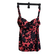 SOMA SWIM V-Wire Tankini Swim Top Size 34B Pink Navy Blue Floral - $16.25