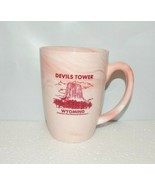 Devil&#39;s Tower Wyoming Mug Cup Souvenir Gift Travel Pink Marble Design on... - £15.53 GBP