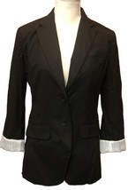 NY&amp;co New York &amp; Company Black Longline Blazer Jacket Cuffed Sleeves Siz... - $17.31