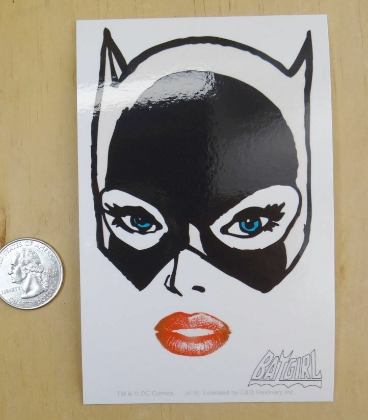 DC RETRO   BATGIRL FACE  STICKER 3.25&quot; X 5&quot; WINDOWS,CARS ,ETC. - $4.29