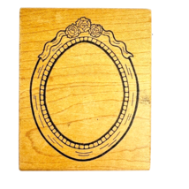 Vintage Great Impressions Rose Mirror Picture Frame Ribbon  Rubber Stamp G109 - £11.94 GBP