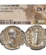 PLAUTILLA m. Caracalla. PIETAS holding Child. NGC Certified Silver Denar... - $217.55