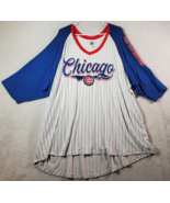 Chicago Cubs Baseball New Era Shirt Mens 4X White Striped Rayon Short Sl... - £17.18 GBP