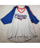 Chicago Cubs Baseball New Era Shirt Mens 4X White Striped Rayon Short Sl... - £17.55 GBP