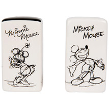 Disney Mickey and Minnie Mouse Rectangular Salt &amp; Pepper Shakers White - £19.65 GBP