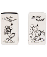 Disney Mickey and Minnie Mouse Rectangular Salt &amp; Pepper Shakers White - £18.77 GBP