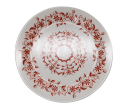 Vtg Harmony House Melmac Styled by Bernadette Dessert Plate White w/ Red Flowers - £7.85 GBP