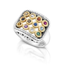 Kabbalah Ring with Priestly Breastplate Hoshen Stones Silver 925 Gold 9k... - £335.33 GBP