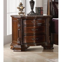 Formal Traditional 1pc Nightstand Only Brown Cherry Solid wood 3-Drawers - £440.22 GBP