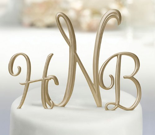 X Monogram Wedding Cake Topper by Lillian Rose Small Gold - $2.37
