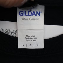 Gildan Shirt Mens L Black Short Sleeve Crew Neck Graphic Design Casual Tee - £17.89 GBP