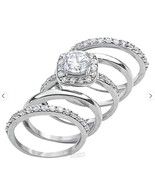 5-Piece Sterling Silver Ring Set Silver 7 - $693.40 MXN
