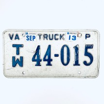 2013 United States Virginia Tax Exempt Truck License Plate TW 44-015 - $14.92 CAD