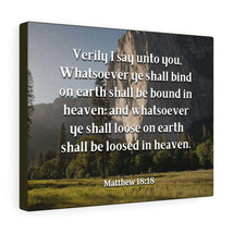   Bound In Heaven Matthew 18:18 Bible Verse Canvas Christian Wal - £59.77 GBP+