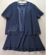Lot Of 2 Vintage Another Thyme Top &amp; Skirt Womens Size 26W Navy Lined Rh... - $37.93 CAD