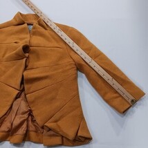 Tabitha Women's Size 2 Wool Blend Terrace House Ruffle Blazer Jacket Mustard image 7