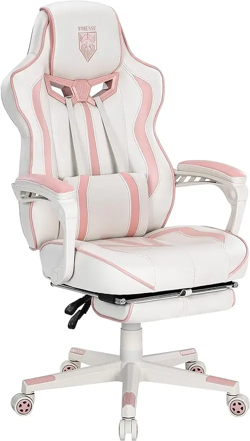 Vonesse Pink Gaming Chair Gaming Chairs for Adults Office PC Game Chair for - £409.71 GBP