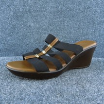 Italian Shoemakers  Women Slide Sandal Shoes Black Fabric Size 8 Medium - £19.61 GBP