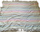 Pastel Waffle Weave Fringed Throw Blanket 40 by 56 inches - $19.36