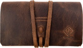 Leathertex, Cable Roll Case Handmade From Full Grain Leather, Carry Bag, Tech - £32.71 GBP