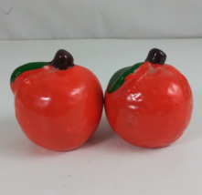Vintage Bright Glossy Pair Of Oranges 2.5&quot; Salt &amp; Pepper Shakers - $9.69