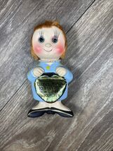 Enesco Ceramic Girl Figurine Two Little Words Get Lost Pearl Necklace Vi... - €17,15 EUR