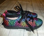 NWT Girls Nannette Lepore Rainbow Leopard Print Sneakers Shoes Size 4 - £10.27 GBP