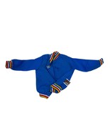 Vintage Jordache Barbie Doll Windbreaker Jacket Track Style Blue Rainbow... - $17.28