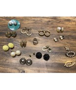 13 Vintage Costume Earring Lot Signed Weiss Renior Faux Pearls Rhinestones - £38.94 GBP