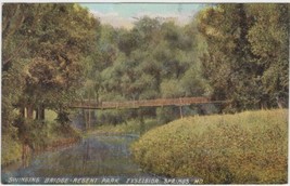 Swinging Bridge Regent Park Exselsior Springs Missouri MO Postcard 1908  - $2.99