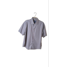 Egara Button-Up Shirt Mens Brown Striped Short Sleeve Point Collar XXL - £12.35 GBP