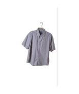 Egara Button-Up Shirt Mens Brown Striped Short Sleeve Point Collar XXL - $21.06 CAD