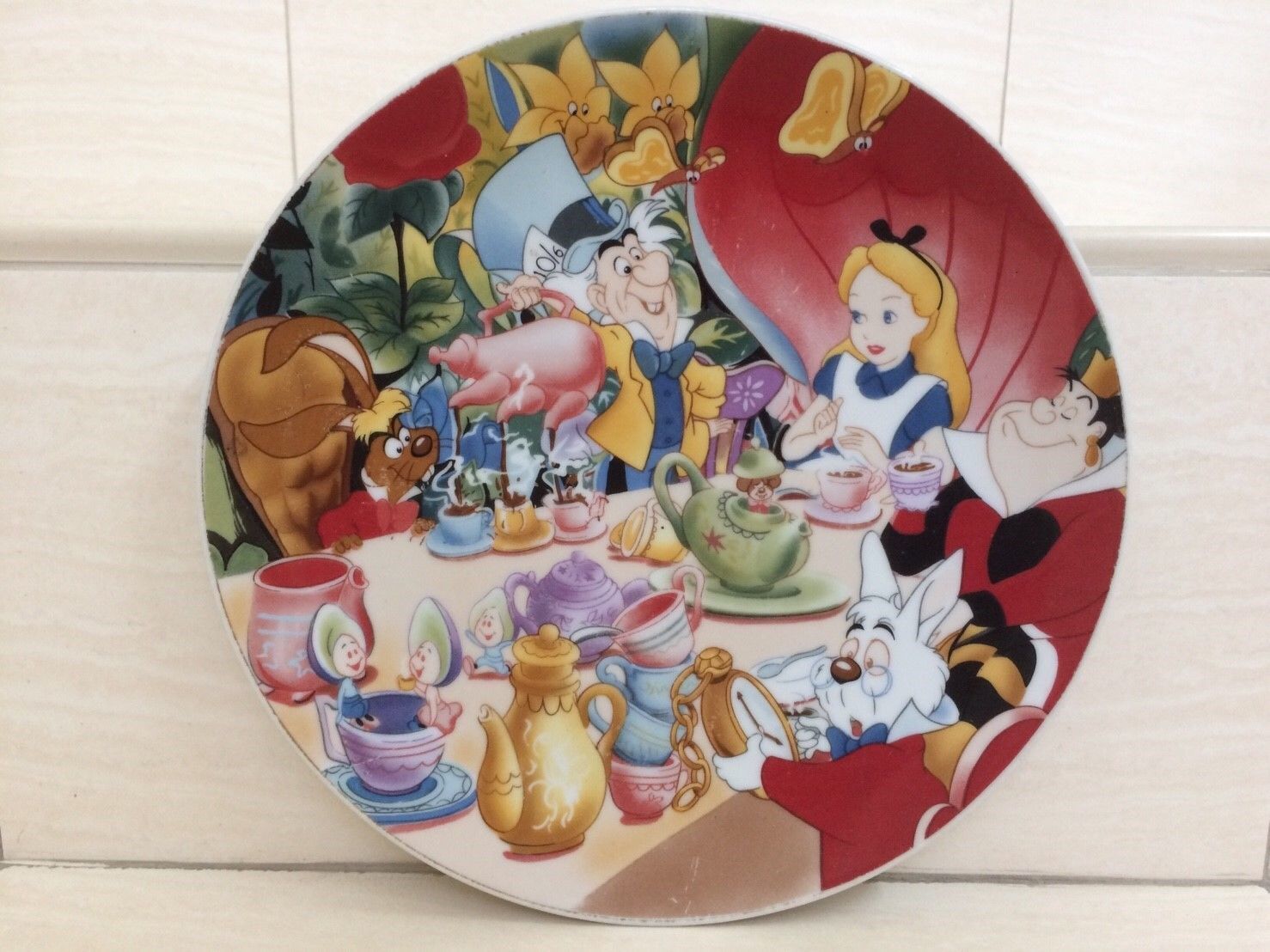Primary image for Disney Alice in Wonderland Plate. Tea Time Party Theme. Rare Item