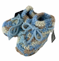 UGG Australia Crochet Upper Sheepskin Leather Crib Shoes Baby Infant Blue Medium - £20.92 GBP