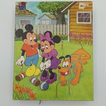 Walt Disney Pluto Croquet Mickey Minnie Mouse Whitman 100 Pc Puzzle 1982 14x18" - $19.79