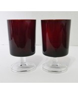 Luminarc Ruby Red Stem Cordials Wine Glasses from France Lot of Two VTG ... - $21.66