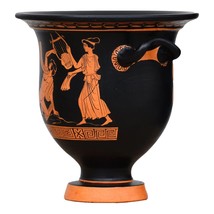 Dionysus Satyr Death of Orpheus Krater Vase Ancient Greek Pottery Museum Copy - £165.12 GBP