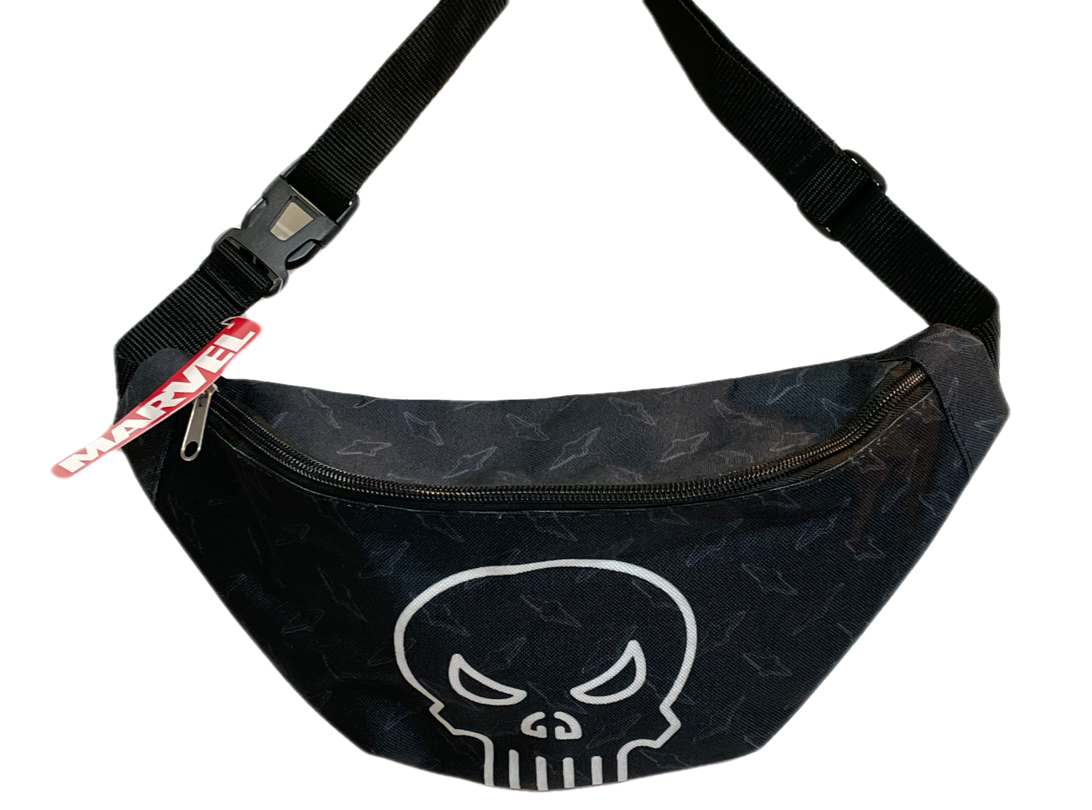 Marvel Fanny Pack Black The Punisher Waist Pack Belt 13&quot; x 6&quot; Kids - $9.90