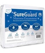 SureGuard Queen Mattress Encasement 100% Waterproof 13-16&quot; Deep Zip Prot... - £51.45 GBP