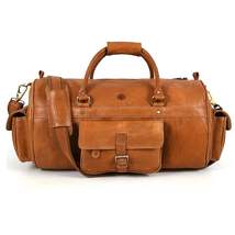 FR Fashion Co. 22&quot; Men&#39;s Rustic Brown Leather Duffel Bag - £171.45 GBP