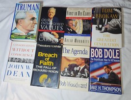 8 US Political President Book Lot Truman Carter Clinton Nixon Dole Hardbacks - £22.32 GBP