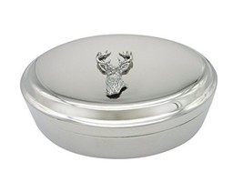 White Tailed Stag Deer Head Oval Trinket Jewelry Box - £35.95 GBP